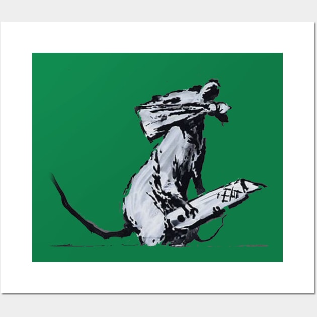 Banksy Rat with a knife Wall Art by TeeMax